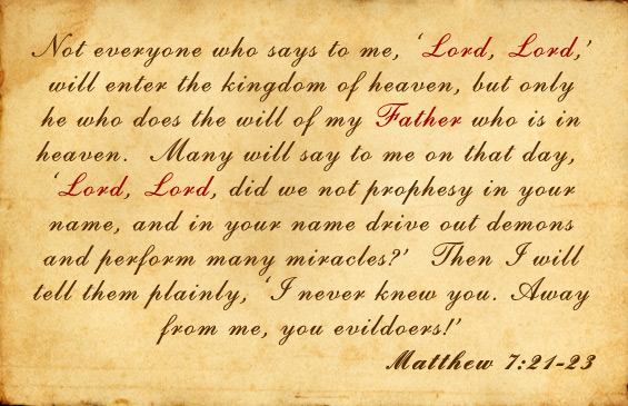 Matthew 7:21-23
